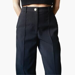 H&M Women’s Black Dress High Waist Pants with Gold Button- US 4